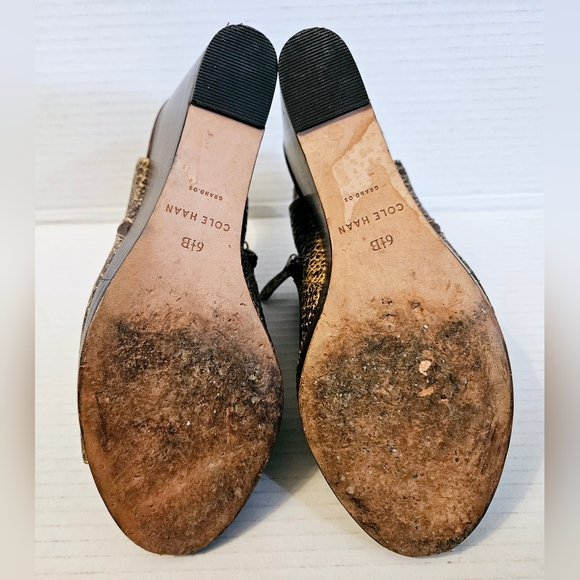 Cole Haan Ripley Sandstone Snake print Wedge Sandal - Picture 12 of 12